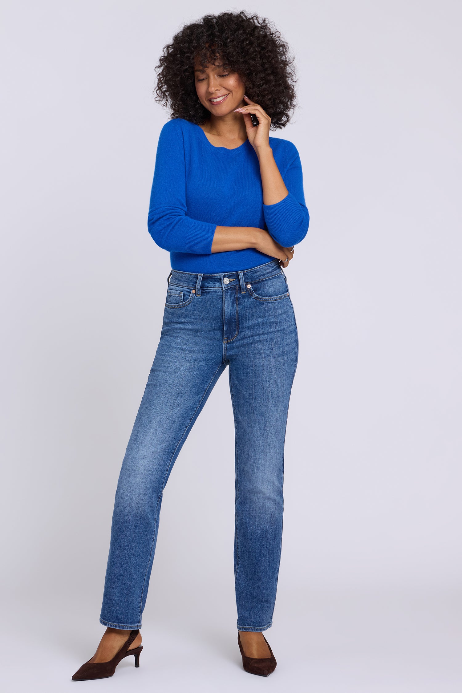 NYDJ Marilyn Straight Jeans With High Rise And 31" Inseam - Yarrow