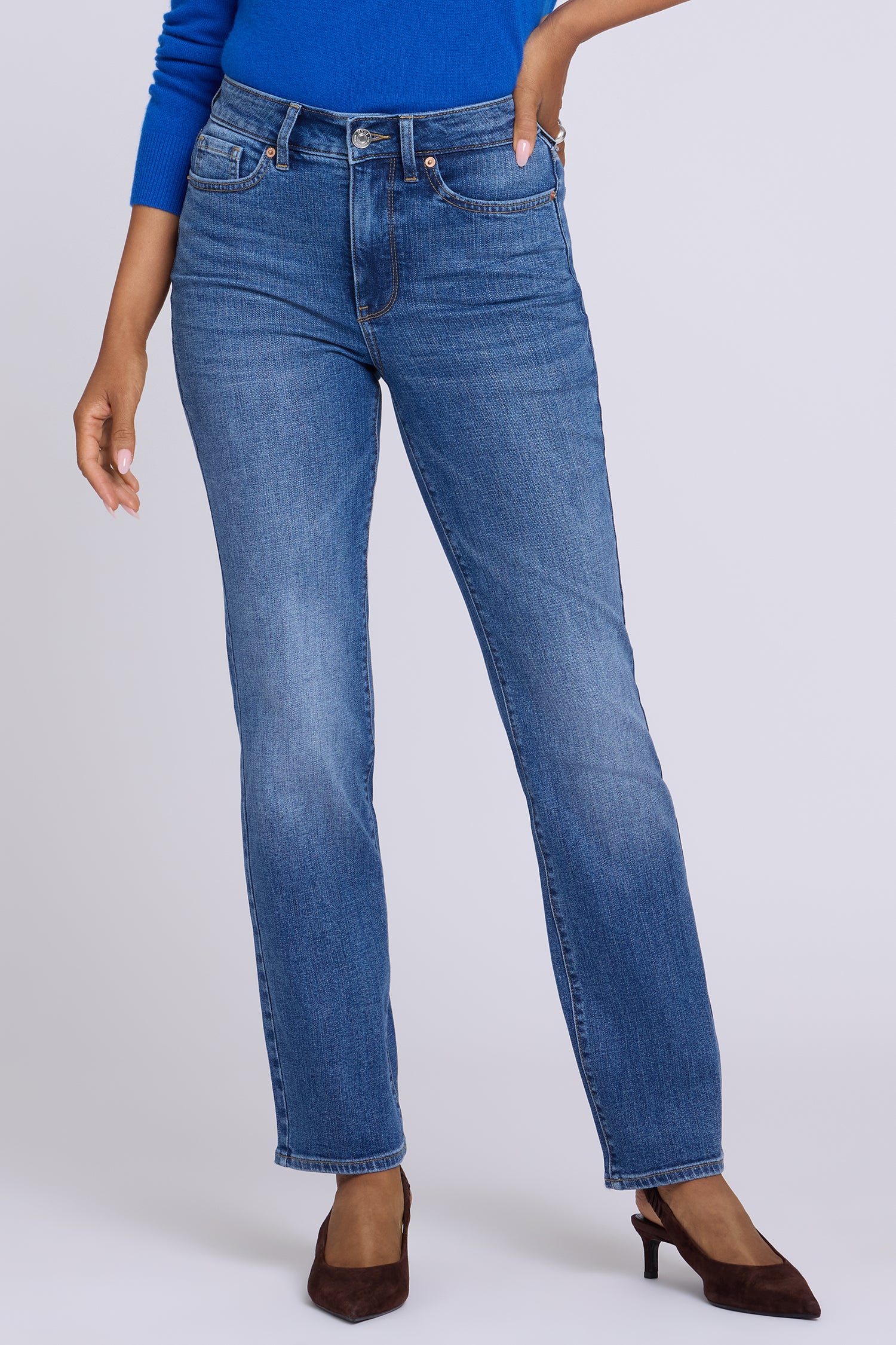 NYDJ Marilyn Straight Jeans With High Rise And 31" Inseam - Yarrow