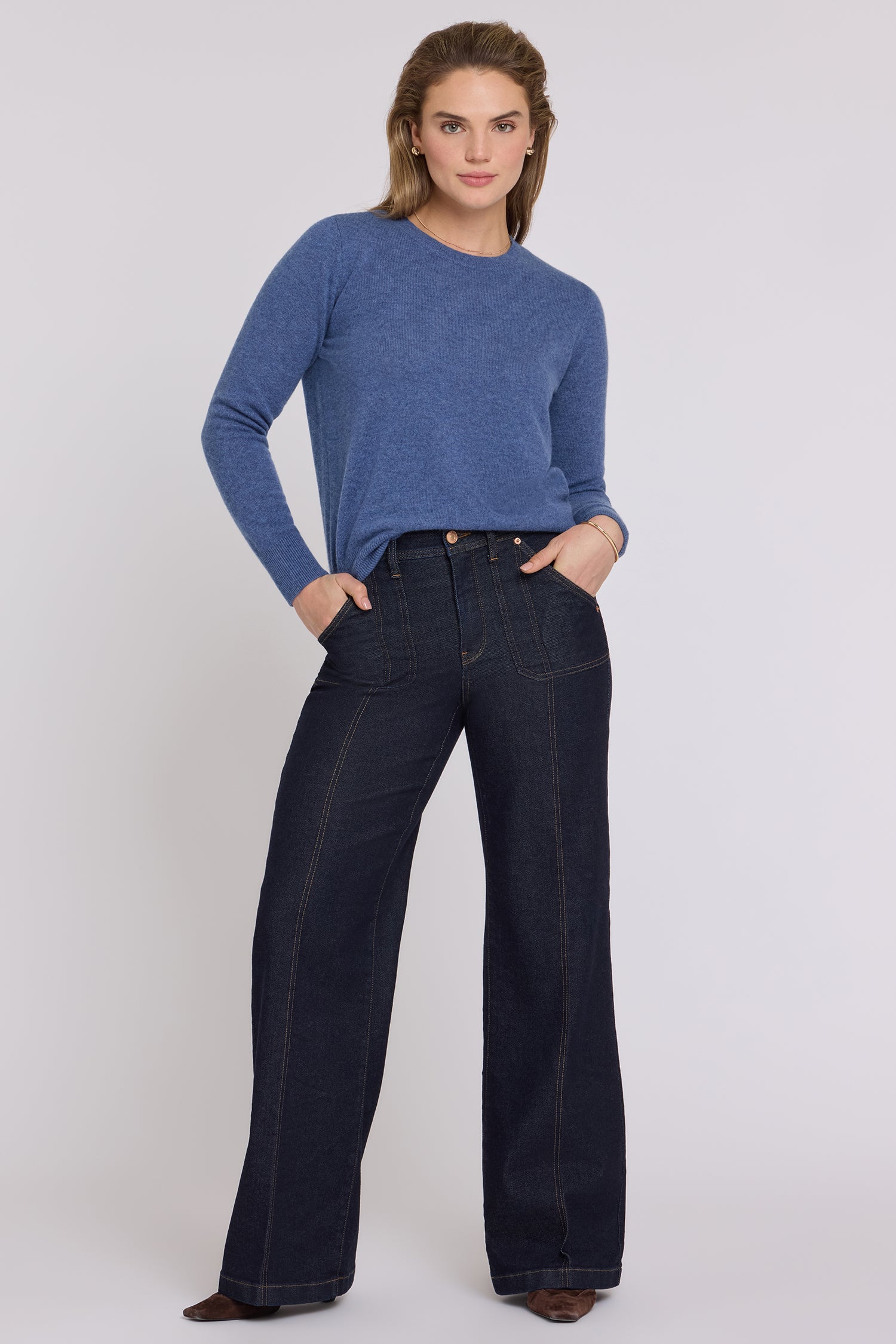 NYDJ Mia Palazzo Jeans With High Rise, Utility Pockets And 31