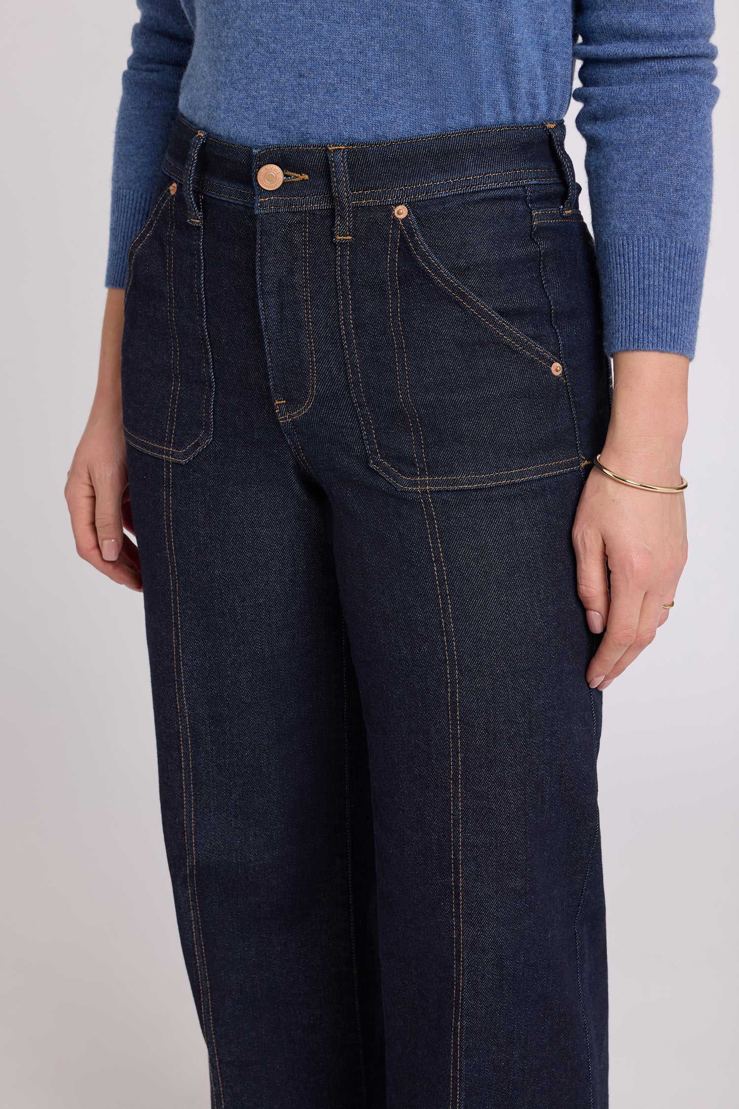 NYDJ Mia Palazzo Jeans With High Rise, Utility Pockets And 31