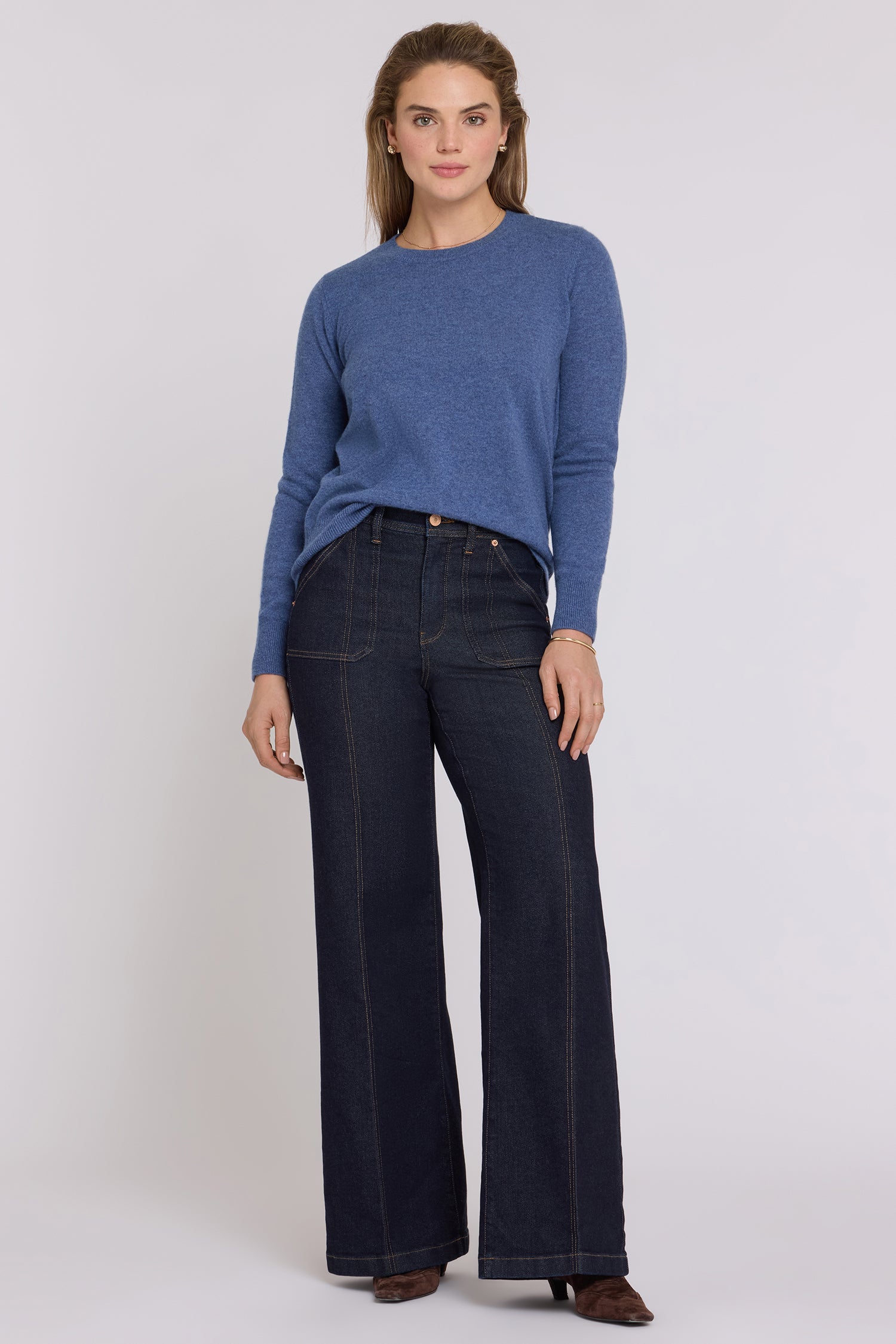 NYDJ Mia Palazzo Jeans With High Rise, Utility Pockets And 31