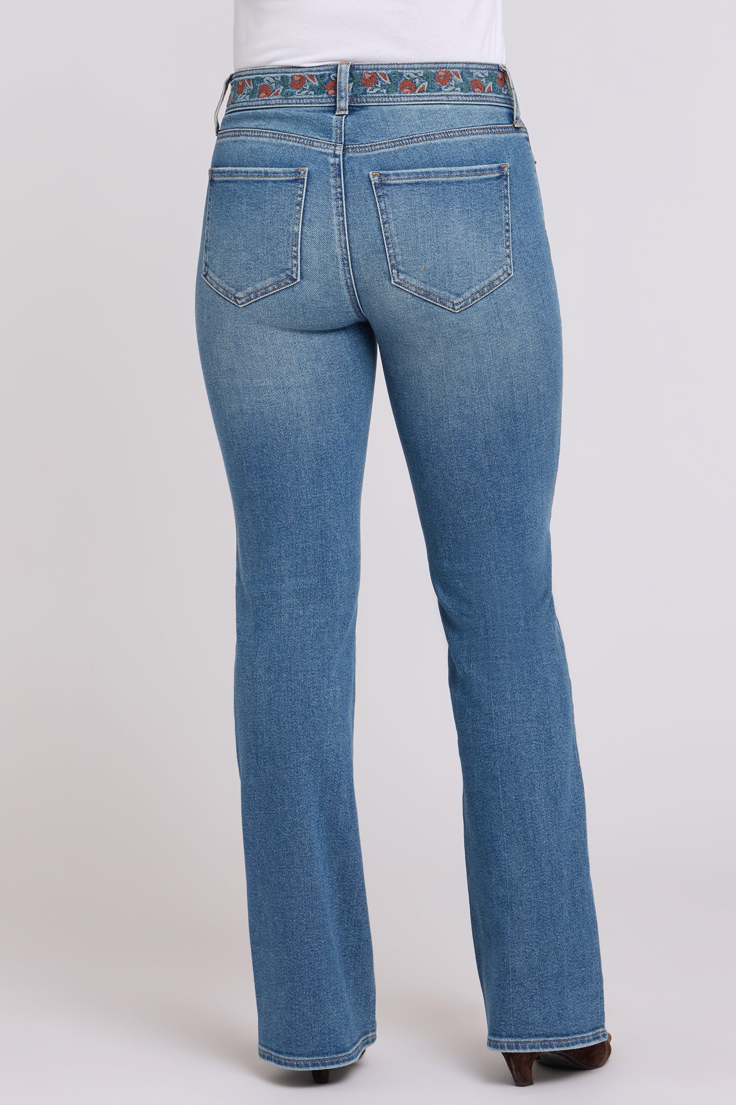 NYDJ Brooklyn Bootcut Jeans With High Rise And Embroidered Waistband - Bluebells