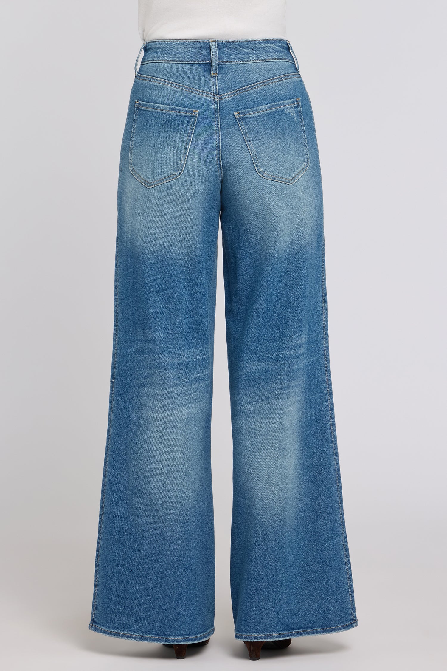 NYDJ Mia Palazzo Jeans With High Rise, Side Panels And Side Slits - Phlox