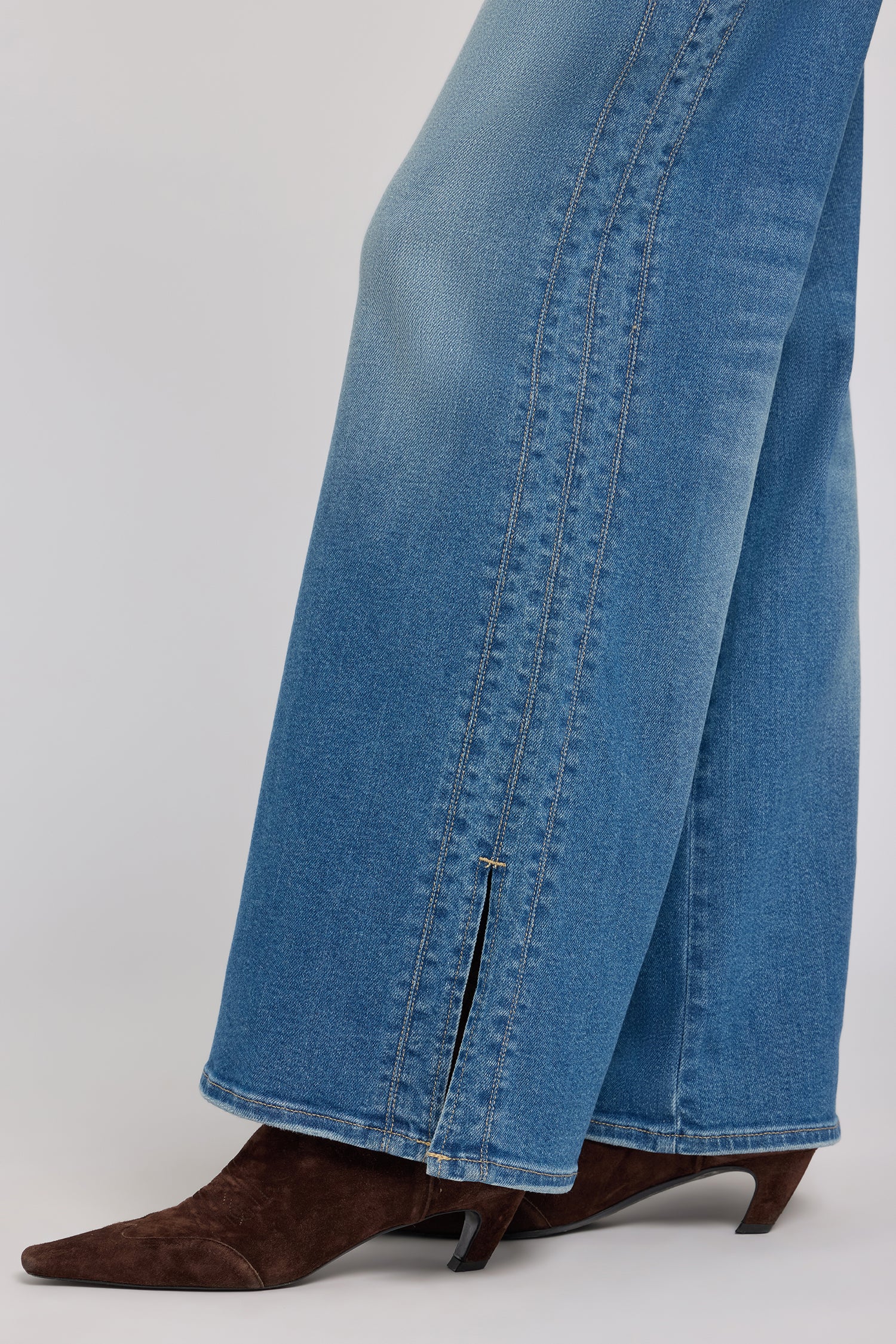NYDJ Mia Palazzo Jeans With High Rise, Side Panels And Side Slits - Phlox