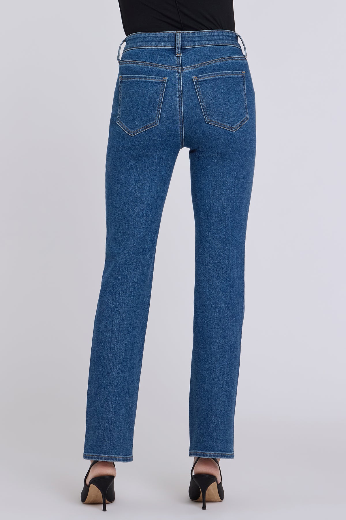 NYDJ Marilyn Straight Jeans With High Rise, Floral Stone Detail And 31" Inseam - Hosta