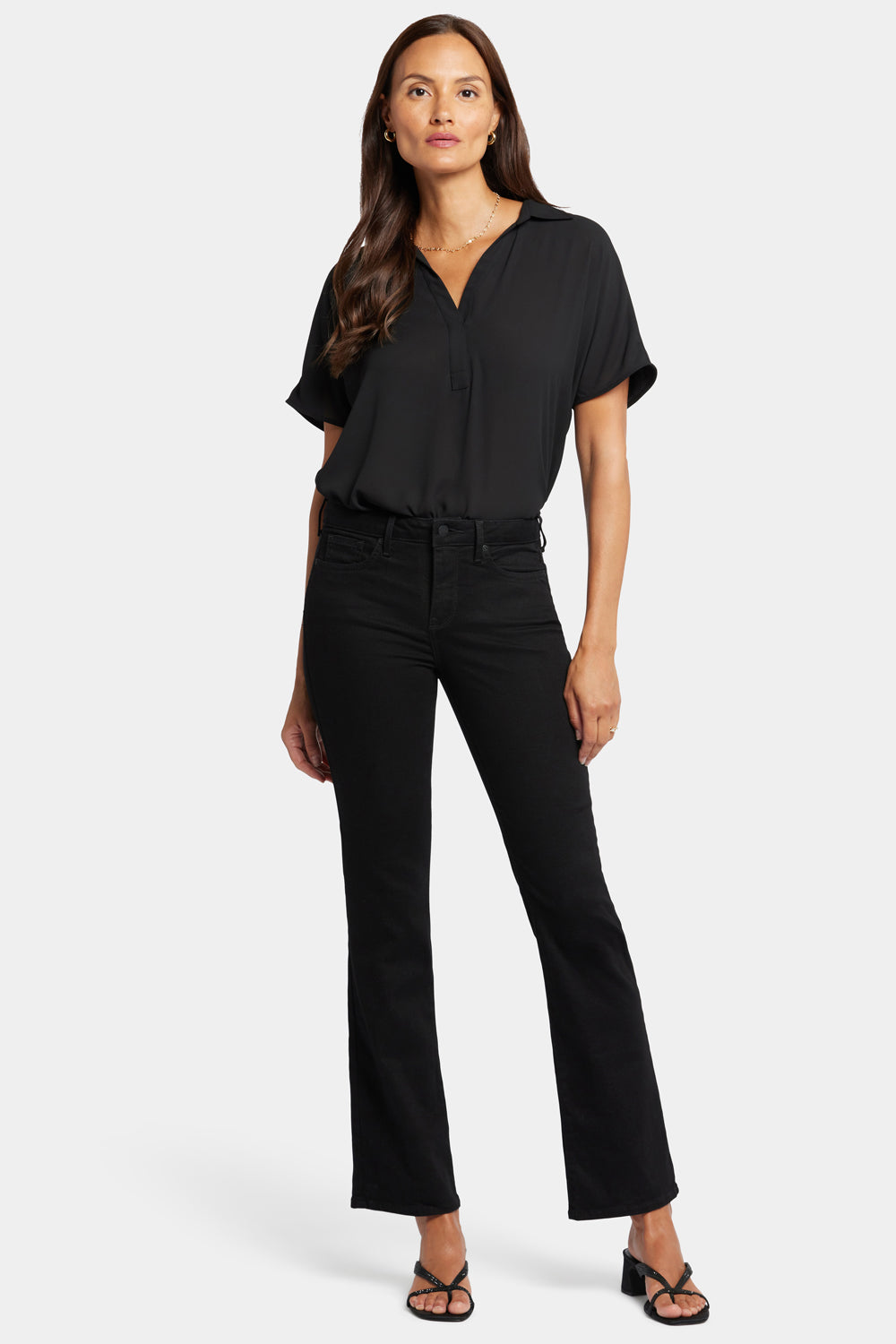 NYDJ Barbara Bootcut Jeans In Short Inseam  - Black