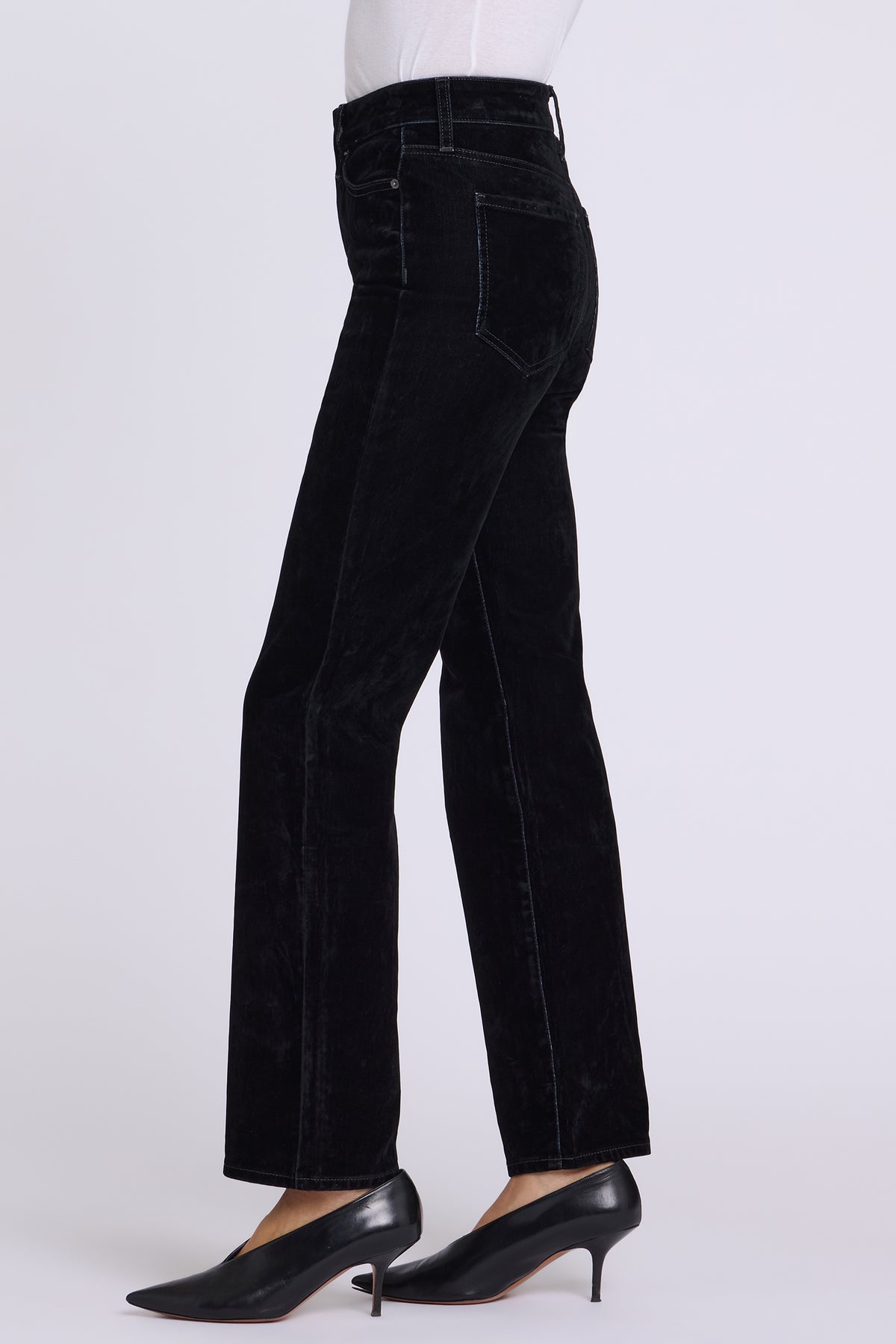 NYDJ Flocked Marilyn Straight Jeans With High Rise And 31" Inseam - Flocked Black