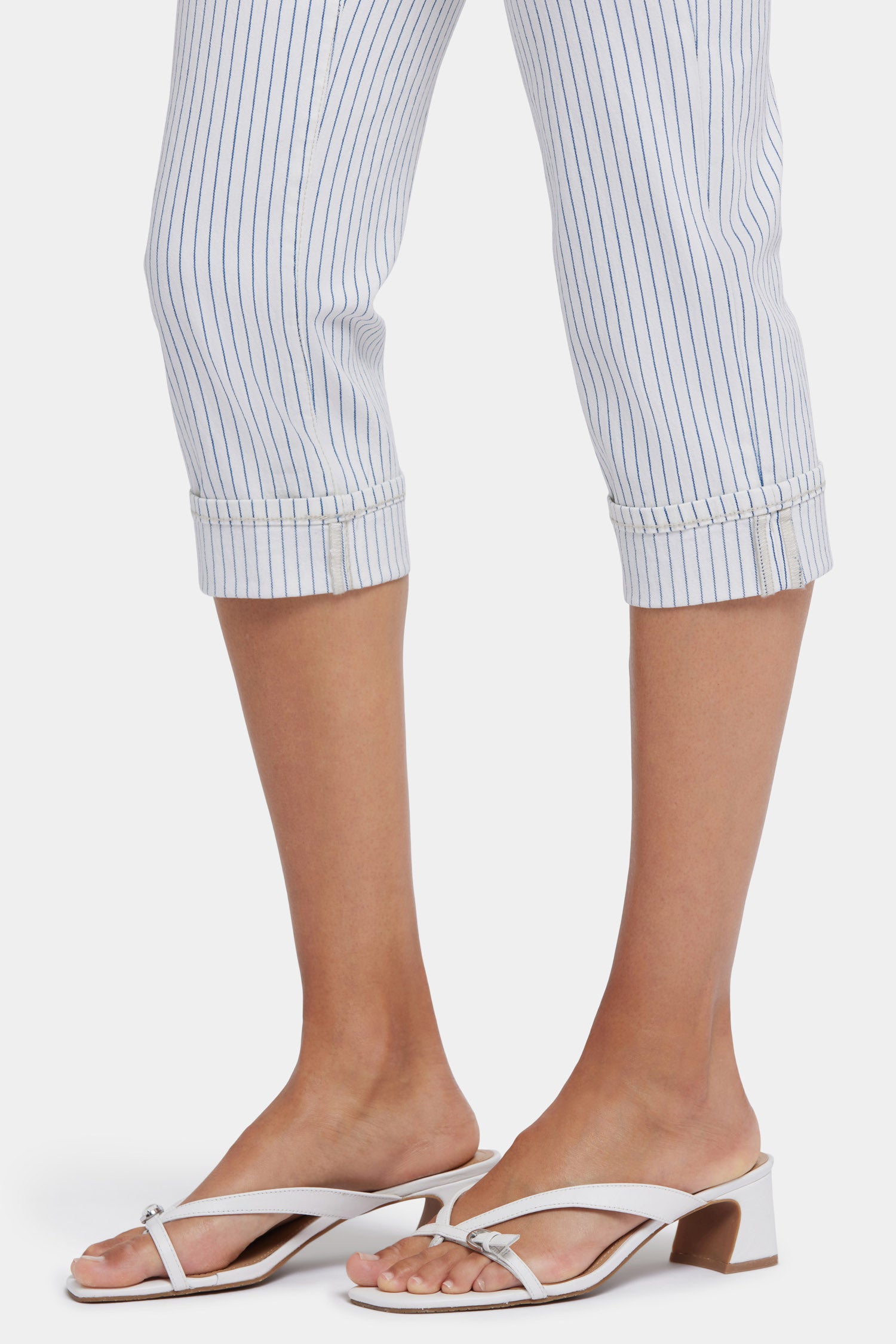 NYDJ Marilyn Straight Crop Jeans With Cuffs - Palencia Stripe