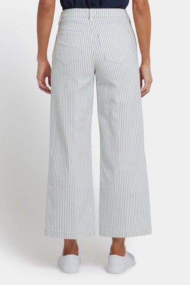 NYDJ Teresa Wide Leg Ankle Jeans With High Rise And Exposed Button Fly - Palencia Stripe