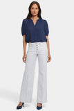 NYDJ Teresa Wide Leg Jeans With Exposed Button Fly - Palencia Stripe