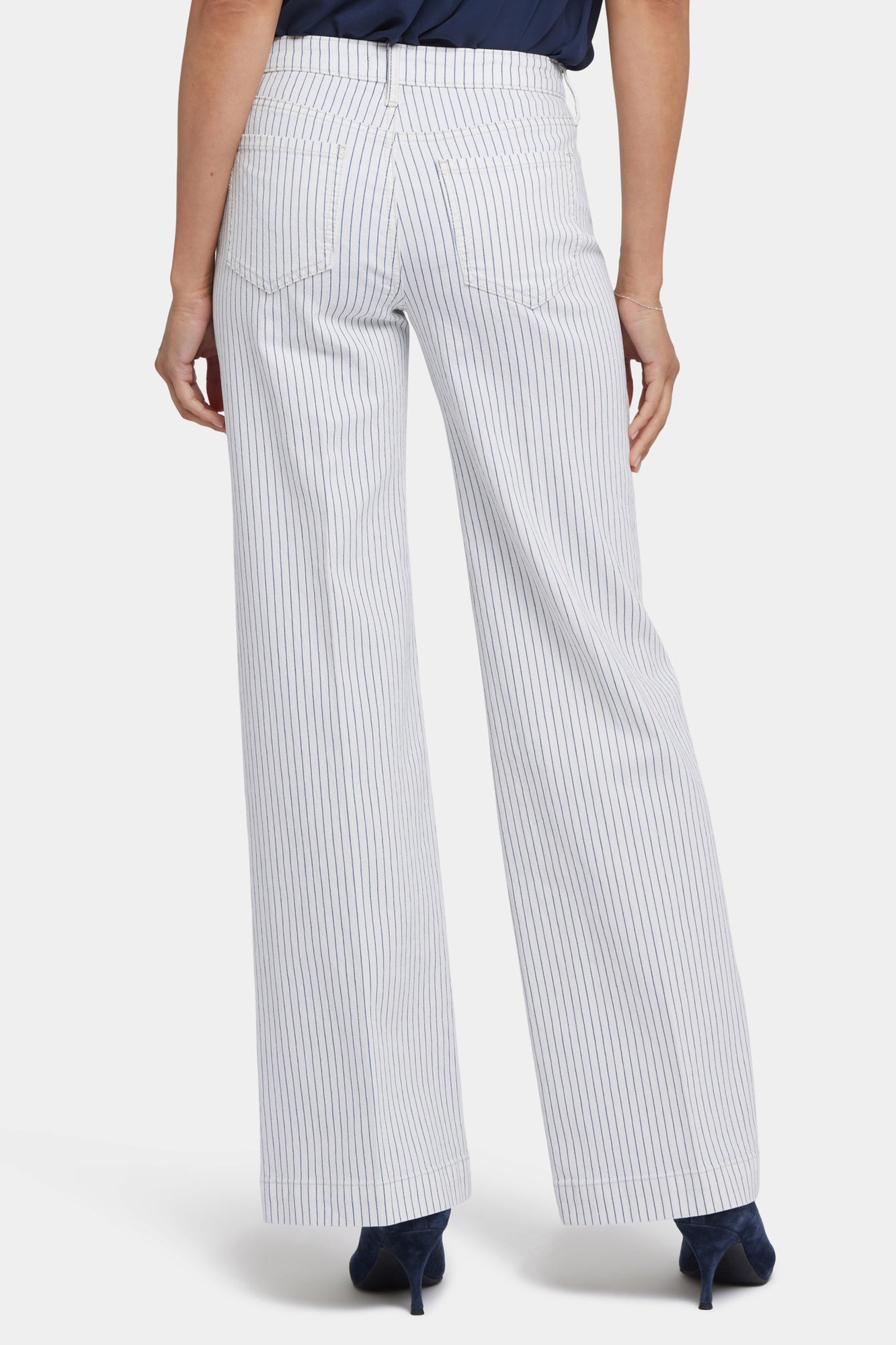 NYDJ Teresa Wide Leg Jeans With Exposed Button Fly - Palencia Stripe