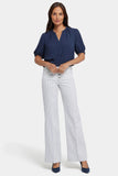 NYDJ Teresa Wide Leg Jeans With Exposed Button Fly - Palencia Stripe