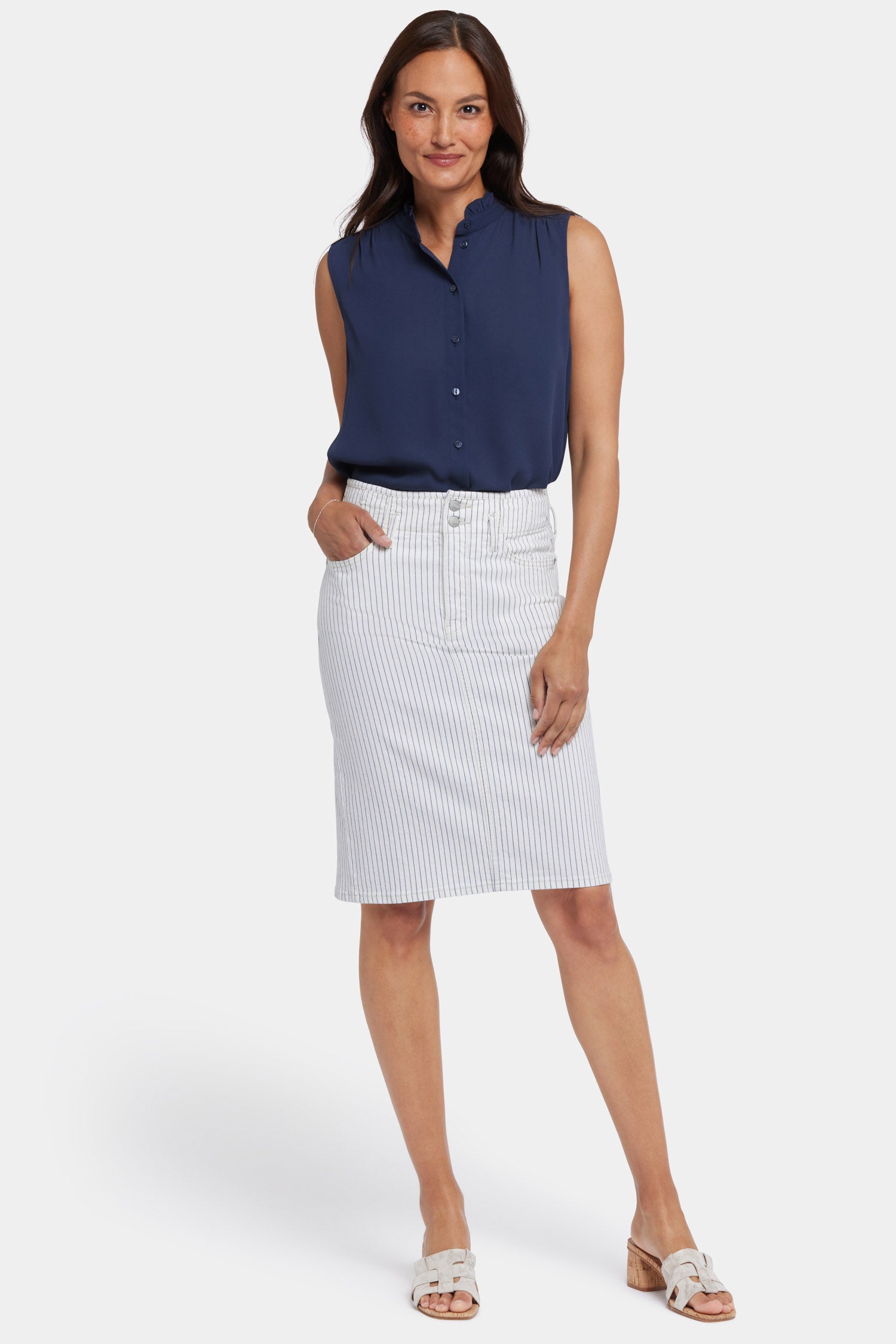 NYDJ High Waist Skirt  - Palencia Stripe