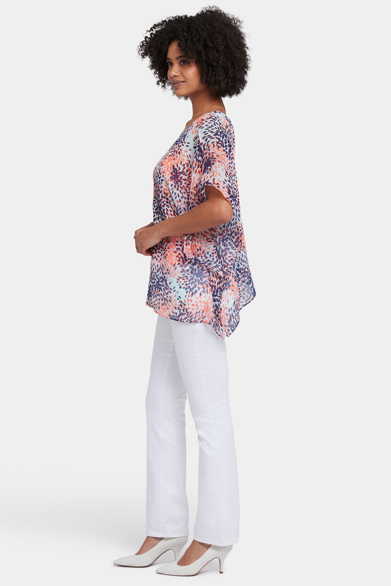 NYDJ Chiffon Caftan Popover  - Stargazer Desert Flower