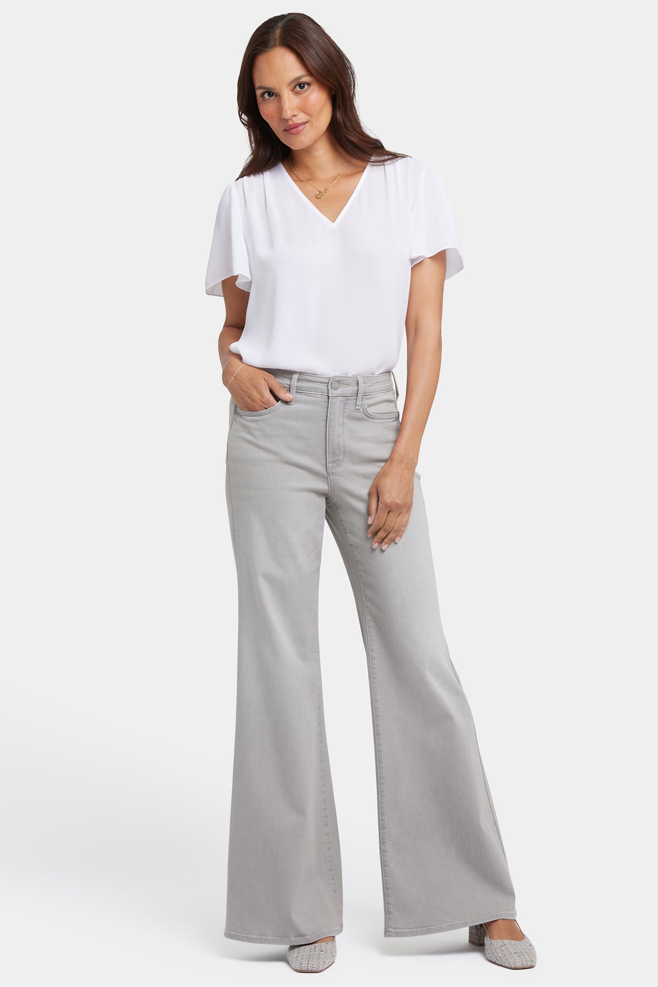 NYDJ Mia Palazzo Jeans With High Rise - Grenada Mist