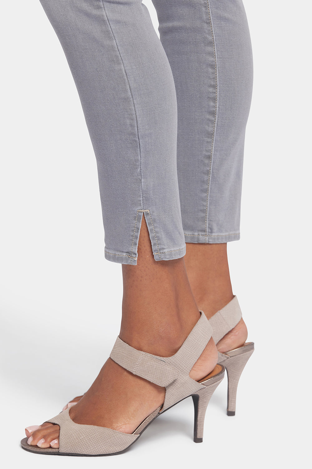 NYDJ Ami Skinny Ankle Jeans With Side Slits - Rock Sand