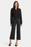 NYDJ Coated Teresa Wide Leg Ankle Jeans With 1" Hems - Black Coated