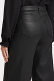 NYDJ Coated Teresa Wide Leg Ankle Jeans With 1" Hems - Black Coated