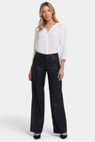 NYDJ Coated Teresa Wide Leg Jeans With 1 1/2" Hems - Black Coated