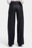 NYDJ Coated Teresa Wide Leg Jeans With 1 1/2" Hems - Black Coated