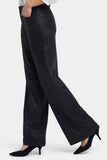 NYDJ Coated Teresa Wide Leg Jeans With 1 1/2" Hems - Black Coated