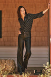 NYDJ Coated Teresa Wide Leg Jeans With 1 1/2" Hems - Black Coated