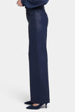 NYDJ Coated Teresa Wide Leg Jeans With 1 1/2" Hems - Starless Sky Coated