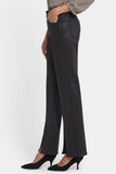 NYDJ Coated Marilyn Straight Jeans With Front Slits - Black Coated