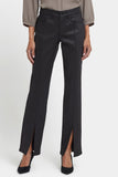 NYDJ Coated Marilyn Straight Jeans With Front Slits - Black Coated