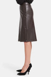 NYDJ Faux Leather A-line Skirt Sculpt-Her™ Collection - Cordovan