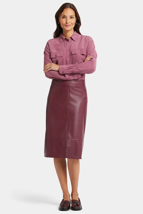 leather dress skirt NYDJ Women's Faux A-Line - Tavern Amazon Holiday Velvet Wrap EU41/US8 The buttons convert to Color:BLUE STRIPES