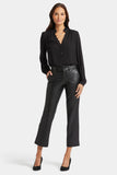 NYDJ Faux Leather Straight Ankle Pants Sculpt-Her™ Collection - Black