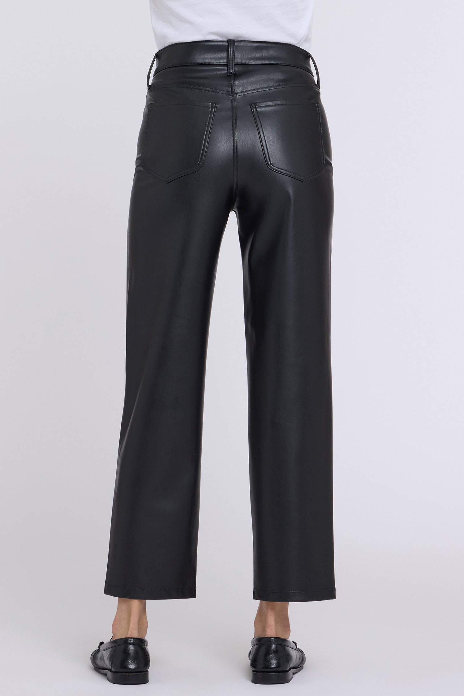 NYDJ Faux Leather Kasey Stovepipe Pants Sculpt-Her™ Collection - Black