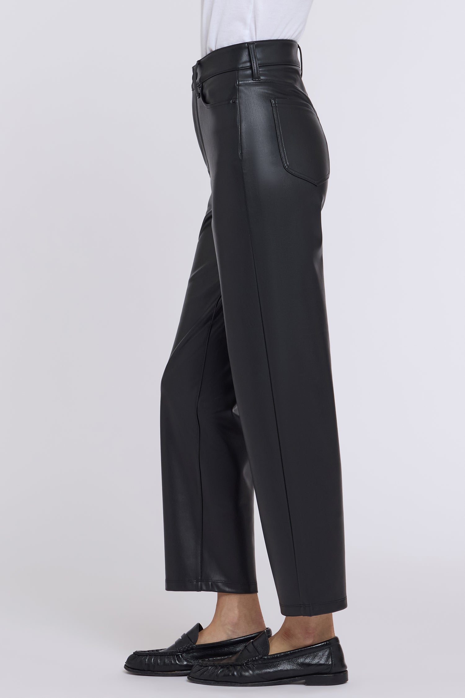 NYDJ Faux Leather Kasey Stovepipe Pants Sculpt-Her™ Collection - Black