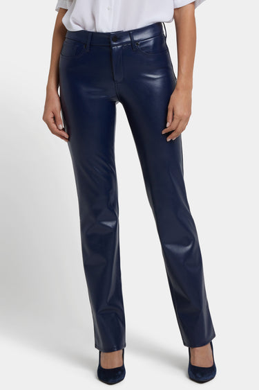 NYDJ Faux Leather Marilyn Straight Pants Sculpt-Her™ Collection - Dark Sapphire