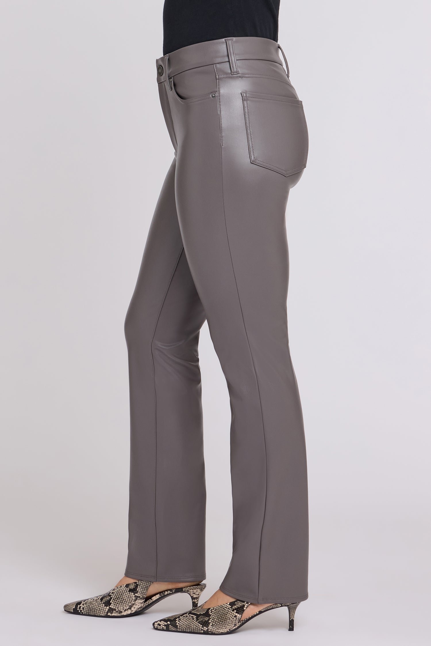 NYDJ Faux Leather Marilyn Straight Pants Sculpt-Her™ Collection - Falcon