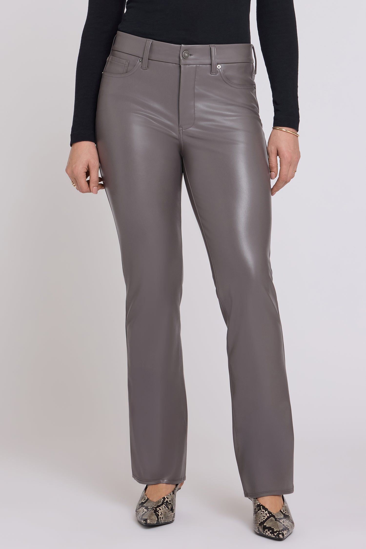 NYDJ Faux Leather Marilyn Straight Pants Sculpt-Her™ Collection - Falcon