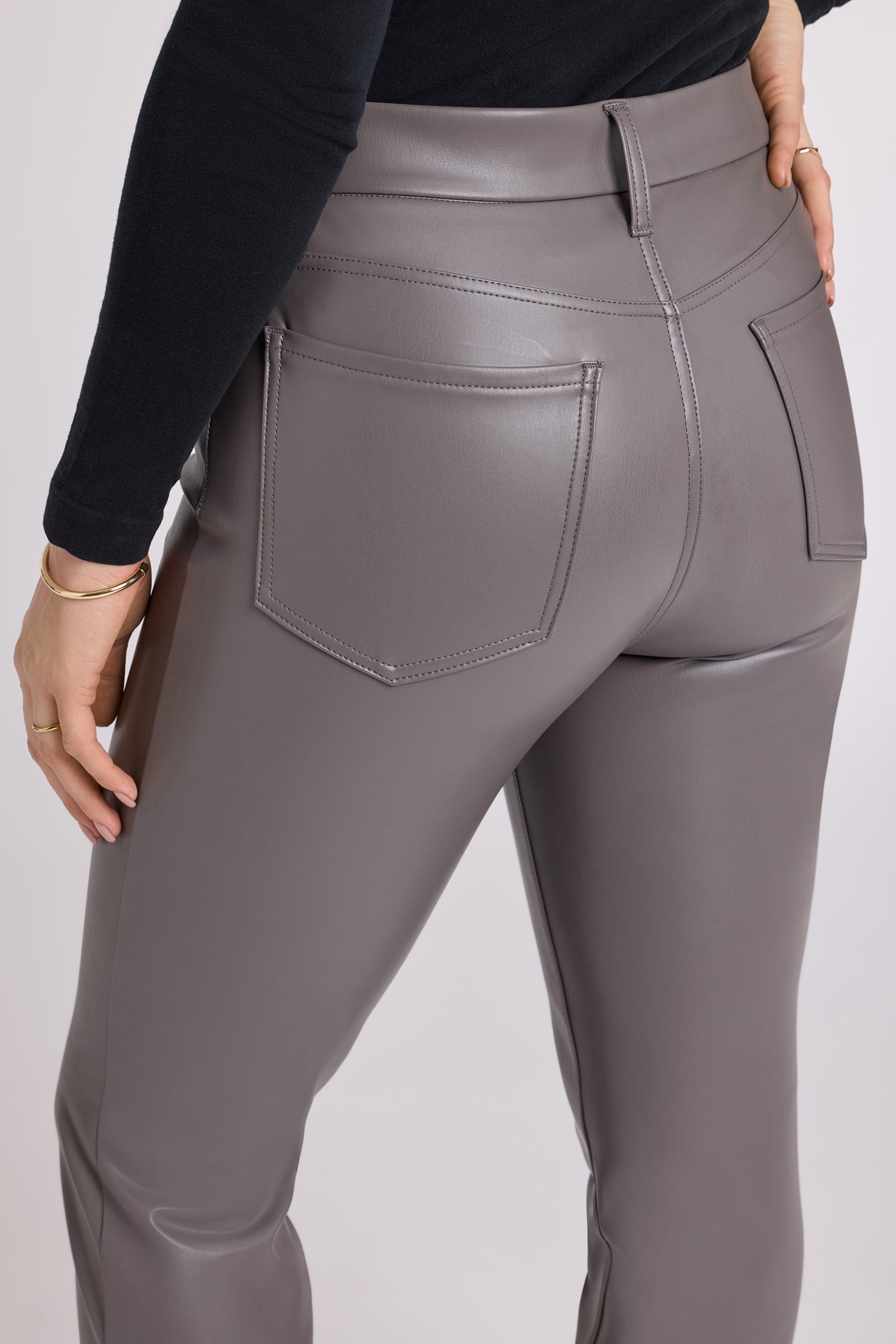 NYDJ Faux Leather Marilyn Straight Pants Sculpt-Her™ Collection - Falcon