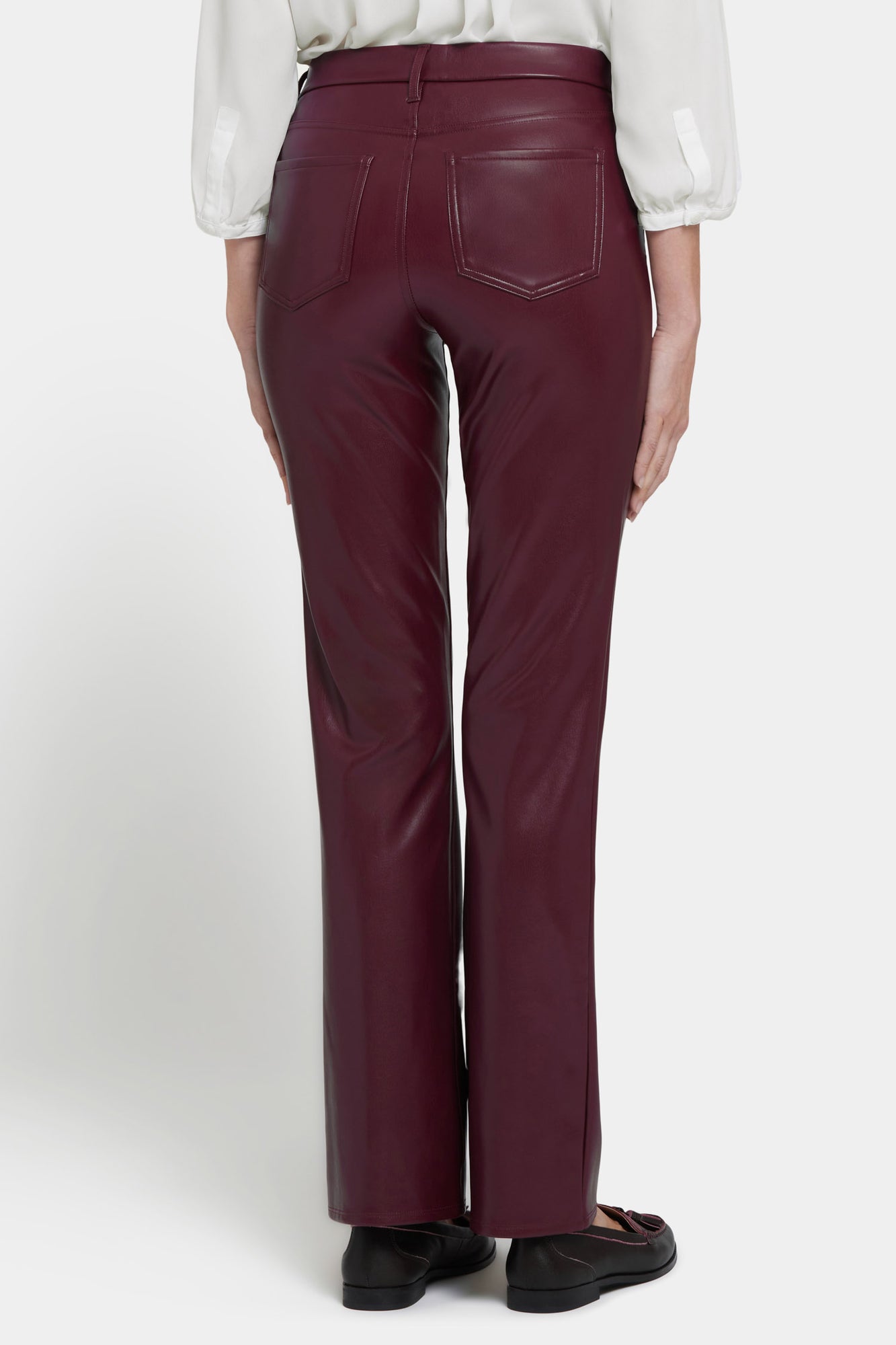 NYDJ Faux Leather Marilyn Straight Pants Sculpt-Her™ Collection - Tavern