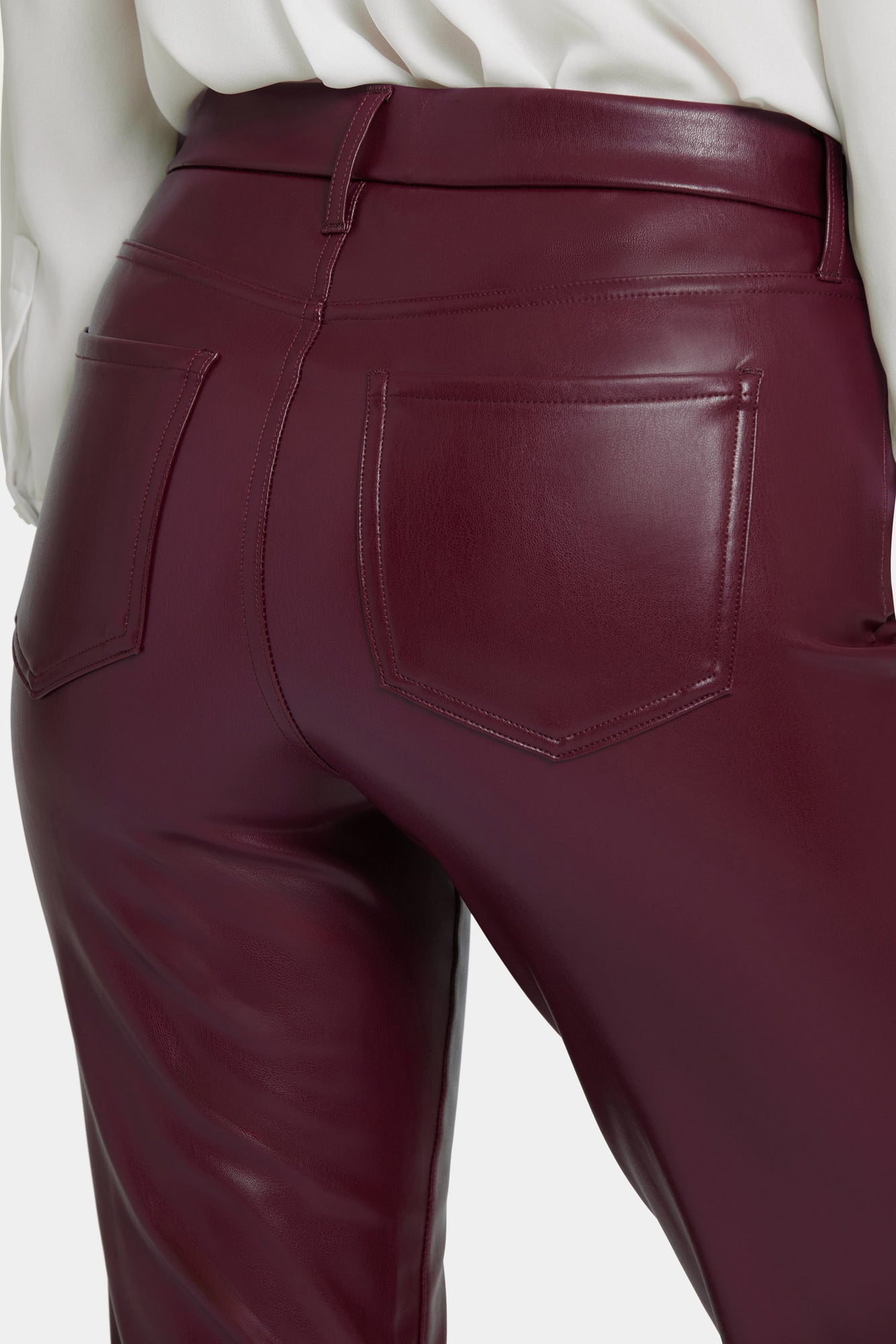 NYDJ Faux Leather Marilyn Straight Pants Sculpt-Her™ Collection - Tavern