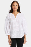 NYDJ Paulina Peasant Blouse  - Optic White