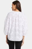 NYDJ Paulina Peasant Blouse  - Optic White