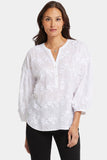 NYDJ Paulina Peasant Blouse  - Optic White