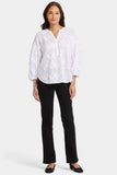 NYDJ Paulina Peasant Blouse  - Optic White