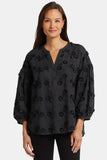 NYDJ Paulina Peasant Blouse  - Black