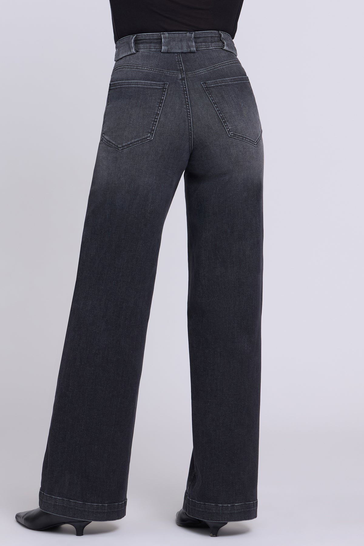 NYDJ Teresa Wide Leg Jeans In Shape Sense™ Denim With High Rise - Black Star