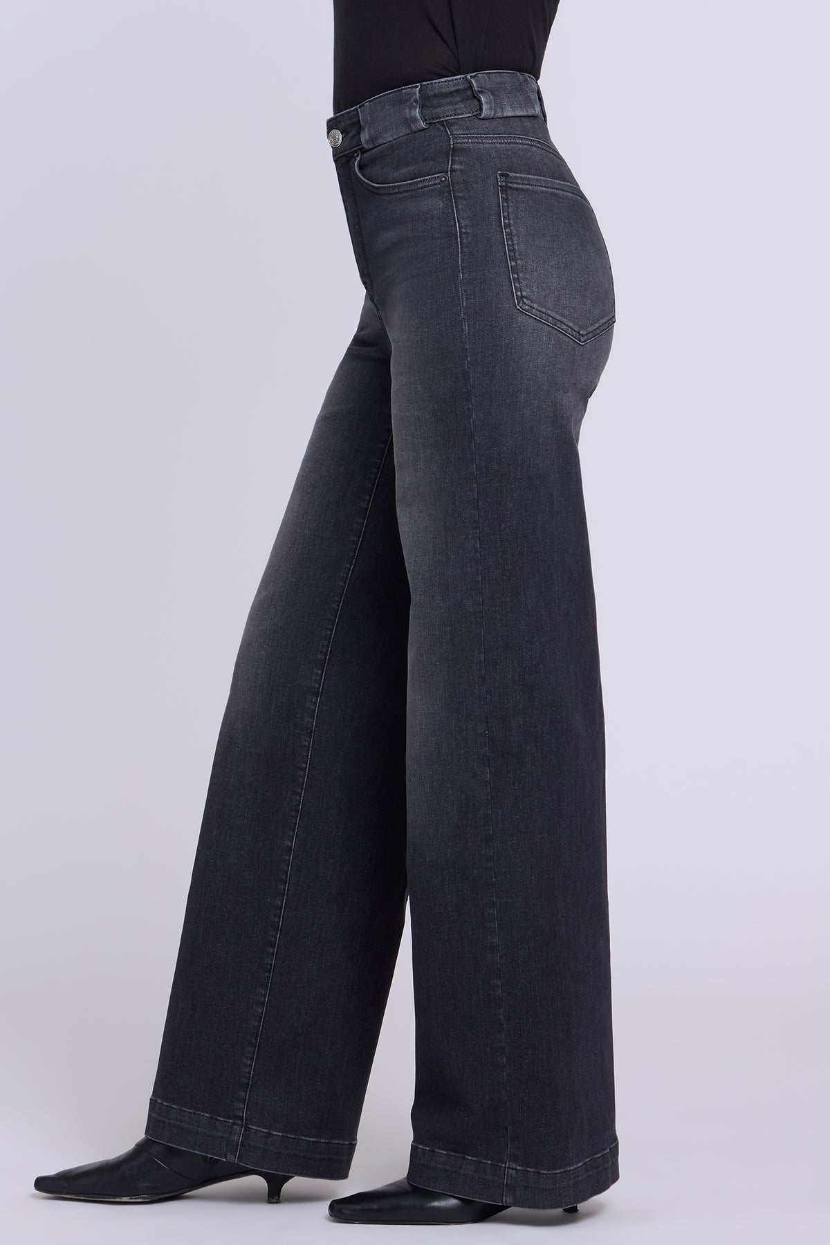 NYDJ Teresa Wide Leg Jeans In Shape Sense™ Denim With High Rise - Black Star