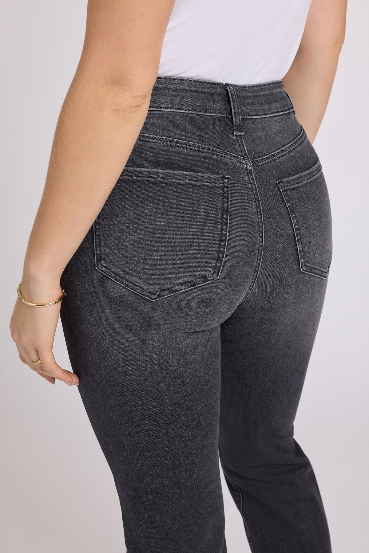 NYDJ Marilyn Straight Jeans In Shape Sense™ Denim With High Rise And 31" Inseam - Black Star