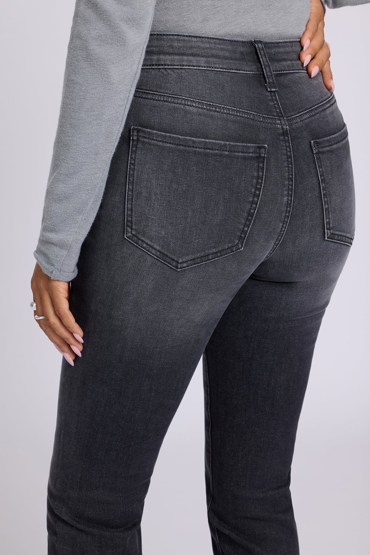 NYDJ Sheri Slim Straight Jeans In Shape Sense™ Denim With High Rise - Black Star