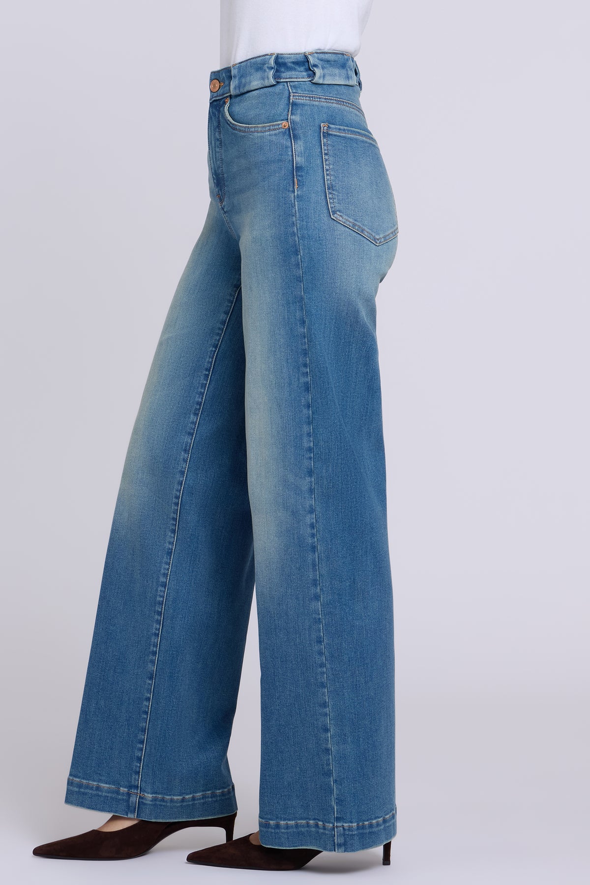 NYDJ Teresa Wide Leg Jeans In Shape Sense™ Denim With High Rise - Bluebells
